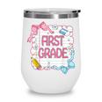 First Grade Back To School Girls Kids Coquette Bows Retro Wine Tumbler First Grade Back To School Girls Kids Coquette Bows Retro Wine Tumbler