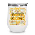 Fourth Grade Back To School Kids Girls Bow 4th Grade Groovy Wine Tumbler Fourth Grade Back To School Kids Girls Bow 4th Grade Groovy Wine Tumbler