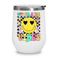 Girls 1st Grade Vibes Smile Face Back To School First Grade Wine Tumbler Girls 1st Grade Vibes Smile Face Back To School First Grade Wine Tumbler