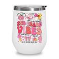 Girls 2nd Grade Vibes Coquette Pink Bow Back To School Wine Tumbler