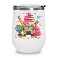 Girls Cute Pink Bows Coquette Aesthetic Back To School Wine Tumbler Girls Cute Pink Bows Coquette Aesthetic Back To School Wine Tumbler