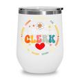 Groovy Attendance Clerk Back To School Appreciation Week Wine Tumbler Groovy Attendance Clerk Back To School Appreciation Week Wine Tumbler