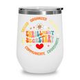 Groovy Enrollment Secretary Back To School Wine Tumbler Groovy Enrollment Secretary Back To School Wine Tumbler