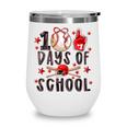 Happy 100 Days Of School Baseball Girls Coquette Bow Teacher Wine Tumbler Happy 100 Days Of School Baseball Girls Coquette Bow Teacher Wine Tumbler