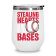Kids Stealing Hearts Like I Steal Bases Cute Baseball Boys Wine Tumbler