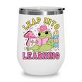Leap Into Learning Cute Frog Kawaii Back To School Kids Wine Tumbler