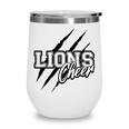 Lions Cheer Back To School Cheerleading Team Spirit Wine Tumbler