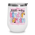 Little Miss Kindergarten Back To School Girls Coquette Bow Wine Tumbler