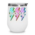 Lunch Lady Back To School Checkered First Day Of School Wine Tumbler