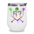 Mardi Gras Baseball Carnival Party Ice Cream Drip Boys Wine Tumbler