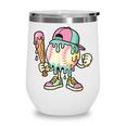 Melted Ice-Cream Baseball Mascot Pastel Pop Wine Tumbler Melted Ice-Cream Baseball Mascot Pastel Pop Wine Tumbler