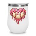 Melting Baseball Drip Heart Softball Player Lover Ice Cream Wine Tumbler