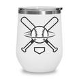 Minimalist Baseball Clean Sports Graphic Tee For Fan Players Wine Tumbler