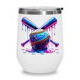 Neon Dripping Baseball And Bats Colorful Sports Art Wine Tumbler