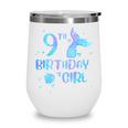 Ninth Birthday Girl Mermaid 9th Toddler's Back To School Wine Tumbler