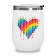 Rainbow Pencil Heart Back To School Creative Wine Tumbler