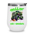 Rollin' Into 1st Grade Monster Truck Back To School Boys Wine Tumbler