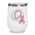 Save 2nd Base Breast Cancer Awareness Pink Ribbon Baseball Wine Tumbler