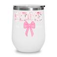 Senior 2027 Floral Pink Bow Back To School Class Of 2027 Wine Tumbler Senior 2027 Floral Pink Bow Back To School Class Of 2027 Wine Tumbler