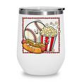 Smiling Baseball Popcorn And Hot-Dog Cartoon Apparel Wine Tumbler Smiling Baseball Popcorn And Hot-Dog Cartoon Apparel Wine Tumbler