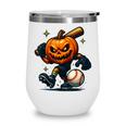 Spooky Halloween Scary Pumpkin Baseball Player Witchy Vibes Wine Tumbler Spooky Halloween Scary Pumpkin Baseball Player Witchy Vibes Wine Tumbler