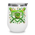 St Patricks Day Baseball Ice Cream Shamrock Baseball Player Wine Tumbler