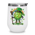 St Patricks Day Baseball Leprechaun Rainbow Green Baseball Wine Tumbler