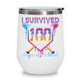 I Survived 100 Days Of School Baseball Boys Students Wine Tumbler I Survived 100 Days Of School Baseball Boys Students Wine Tumbler