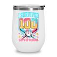 I Survived 100 Days Of School Baseball Drip Students Teacher Wine Tumbler I Survived 100 Days Of School Baseball Drip Students Teacher Wine Tumbler