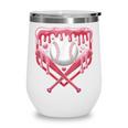 Valentines Baseball Boys Ice Cream Drip Heart Youth Kids Wine Tumbler