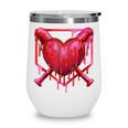 Valentines Day Baseball Red Heart Dab Boys Girls Kids Wine Tumbler