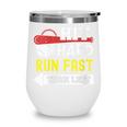 Women's Hit Hard Run Fast Turn Left Baseball Quote Fan Coach Wine Tumbler