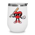 Women's Valentines Day Heart Baseball Player Sports Boys Kids Men Wine Tumbler