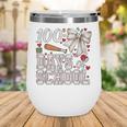 100 Days Of School Baseball 100th Day Of School Coquette Bow Wine Tumbler