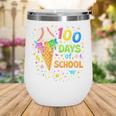 100 Days Of School Baseball Ice Cream Drip Boys Kids Player Wine Tumbler