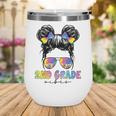 2nd Grade Vibes Messy Hair Bun Girl Back To School First Day Wine Tumbler