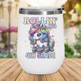 4th Grade Back To School First Day Girls Rollin Unicorn Wine Tumbler 4th Grade Back To School First Day Girls Rollin Unicorn Wine Tumbler