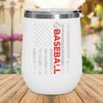 American Flag Baseball Team Baseball Player Baseball Wine Tumbler