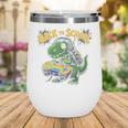 Back To School Gaming First Grade DinosaurRex Boys Wine Tumbler