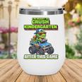 Back To School Kindergarten Retro Monster Truck Dinosaur Boy Wine Tumbler