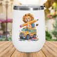 Back To School Lion School Bus 100 Days Of School Wine Tumbler