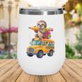 Back To School Sloth School Bus 100 Days Of School Wine Tumbler