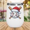 Baseball Christmas Lights Santa Christmas Baseball Player Wine Tumbler Baseball Christmas Lights Santa Christmas Baseball Player Wine Tumbler