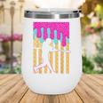 Baseball Drip Bat Boys Ice Cream American Flag 4th Of July Wine Tumbler