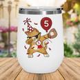 Dabbing Cool Cat Baseball 5th Birthday Wine Tumbler Dabbing Cool Cat Baseball 5th Birthday Wine Tumbler