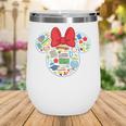 Disney Minnie Mouse Back To School Supplies Face Outline Wine Tumbler Disney Minnie Mouse Back To School Supplies Face Outline Wine Tumbler