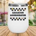 Education Coordinator Groovy Back To School Checkered Wine Tumbler