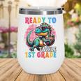 First Day Back To School 1st Grade Boys Football Dinosaur Wine Tumbler First Day Back To School 1st Grade Boys Football Dinosaur Wine Tumbler