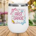 First Grade Back To School Girls Kids Coquette Bows Retro Wine Tumbler First Grade Back To School Girls Kids Coquette Bows Retro Wine Tumbler