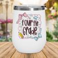 Fourth Grade Back To School For Girls Pink Notebook Wine Tumbler Fourth Grade Back To School For Girls Pink Notebook Wine Tumbler